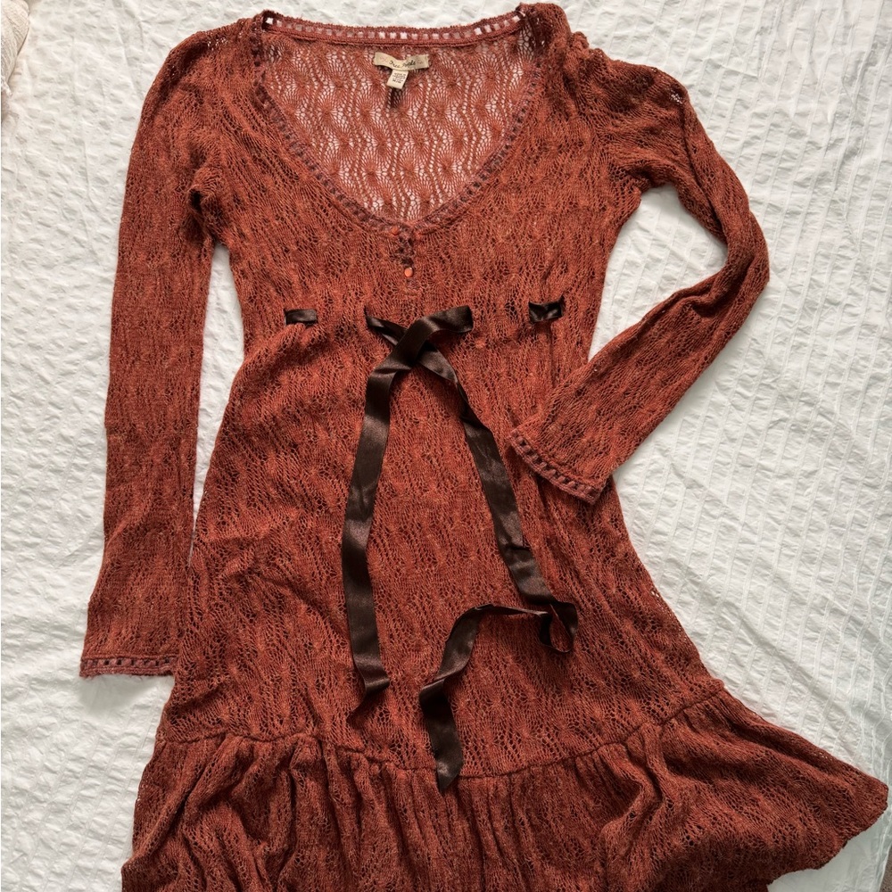 Free People Rust/Reddish Brown Sweater Tunic